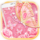 Pink Gilt Butterfly Live Wallpaper APK