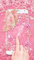 Pink Gilt Butterfly Live Wallpaper 海報