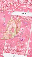 Pink Gilt Butterfly Live Wallpaper 截圖 1