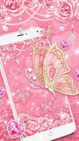 Pink Gilt Butterfly Live Wallpaper capture d'écran 2