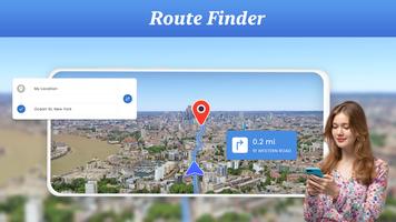 Live Satellite View GPS Map Go Plakat