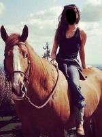 Women Horse Riding Selfie постер