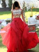 Red Prom Women Dress Cartaz