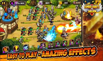 Zombie Rabbit Wars - Sheldon Defend تصوير الشاشة 2