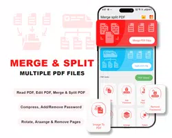 Merge PDF files/Split PDF docs الملصق