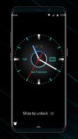 Black clock lock screen for android phone screenshot 1
