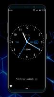 Black clock lock screen for android phone screenshot 3