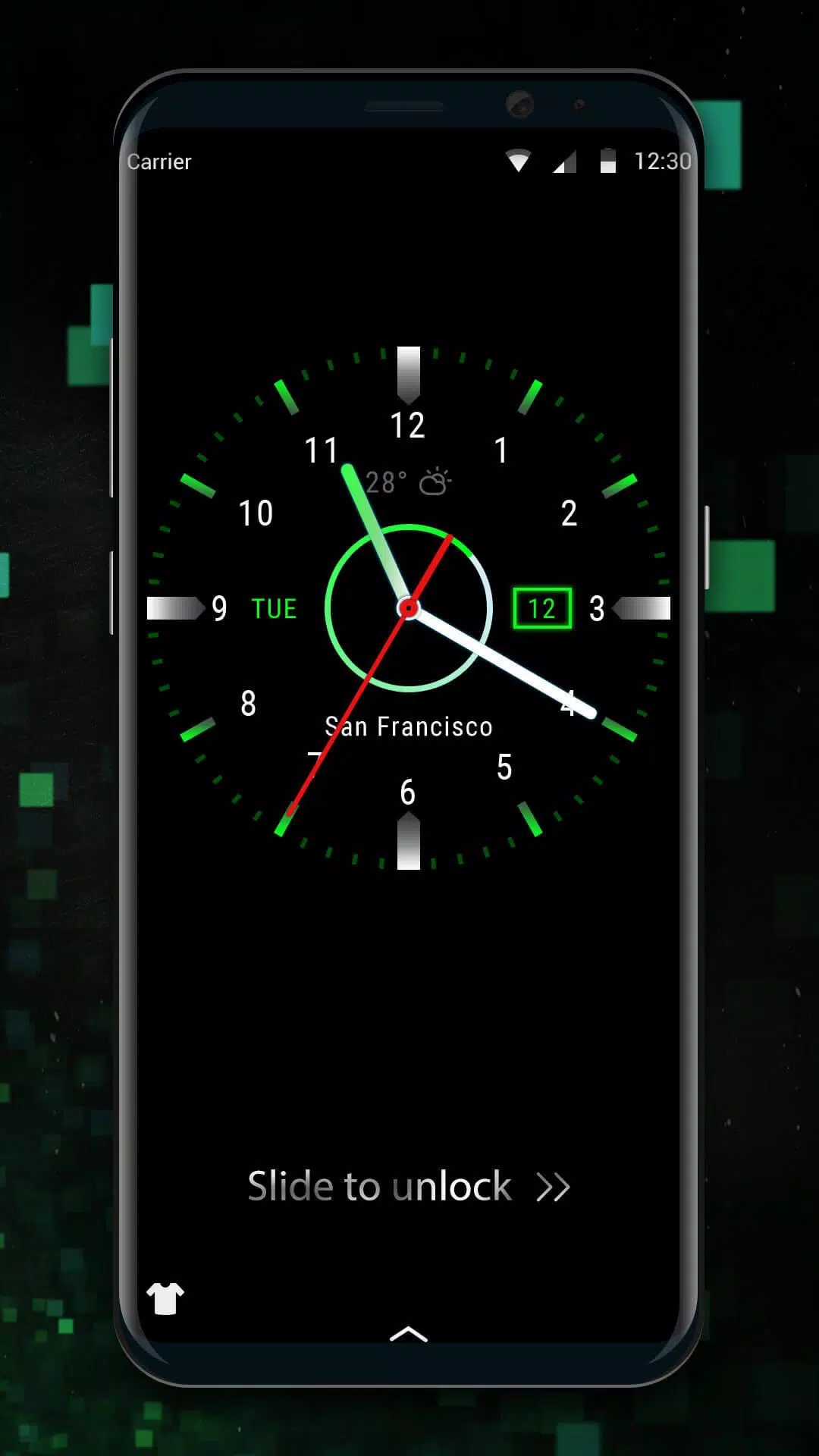 Écran de verrouillage de l'horloge noire APK pour Android Télécharger