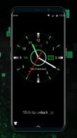 Черный экран блокировки часов для телефона Android постер