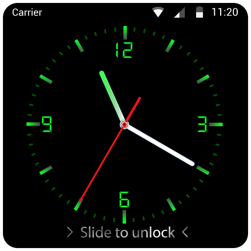 Analog Digital Clock Lock Screen