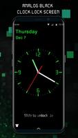 Analog Digital Clock Lock Screen постер