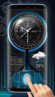 Analogclock fingerprint lock screen for prank poster