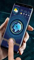 Clock weather fingerprint lock screen for prank ảnh chụp màn hình 1