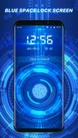 Blue space lock screen Cartaz