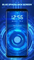 Blue space lock screen Affiche