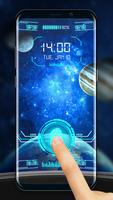 Space fingerprint style lock screen for prank poster