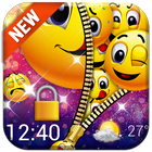 Funny emoji zipper lock screen simgesi