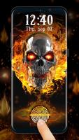 Skull fingerprint style lock screen for prank plakat