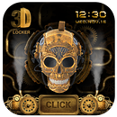 3D Golden Steampunk Skull Lock Screen APK