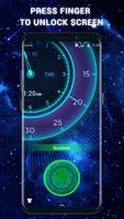 Futuristic Clock Fingerprint Lock Screen for prank captura de pantalla 1