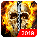 Skull & zipper style lock screen APK