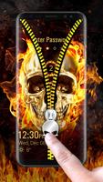 Skull & zipper style lock screen স্ক্রিনশট 1