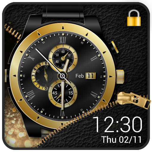 Golden clock lock screen