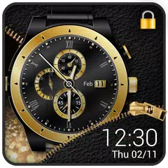 Скачать Golden clock lock screen APK
