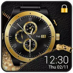 Golden clock lock screen
