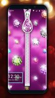 Diamond & Zipper Lock Screen imagem de tela 1
