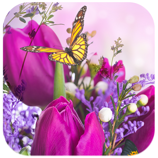 Flower Live Wallpaper Dancing Butterfly