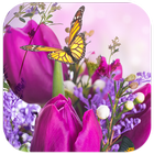 Flower Live Wallpaper Dancing Butterfly ícone