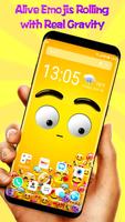3D Rolling Emoji Gravity Live Wallpaper & Launcher ảnh chụp màn hình 1