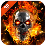 Flaming Skull Live Wallpaper for Free آئیکن