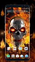 Flaming Skull Live Wallpaper for Free پوسٹر