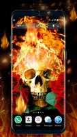 아름다운 불타는 두개골 라이브 벽지 스크린샷 2