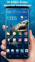 3D Broken Screen Ocean Live Wallpaper Affiche