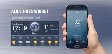 Digital clock and weather widget