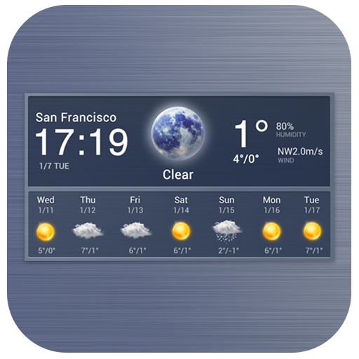 Digital clock and weather widget