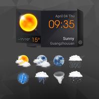 3D Clock Current Weather Free পোস্টার