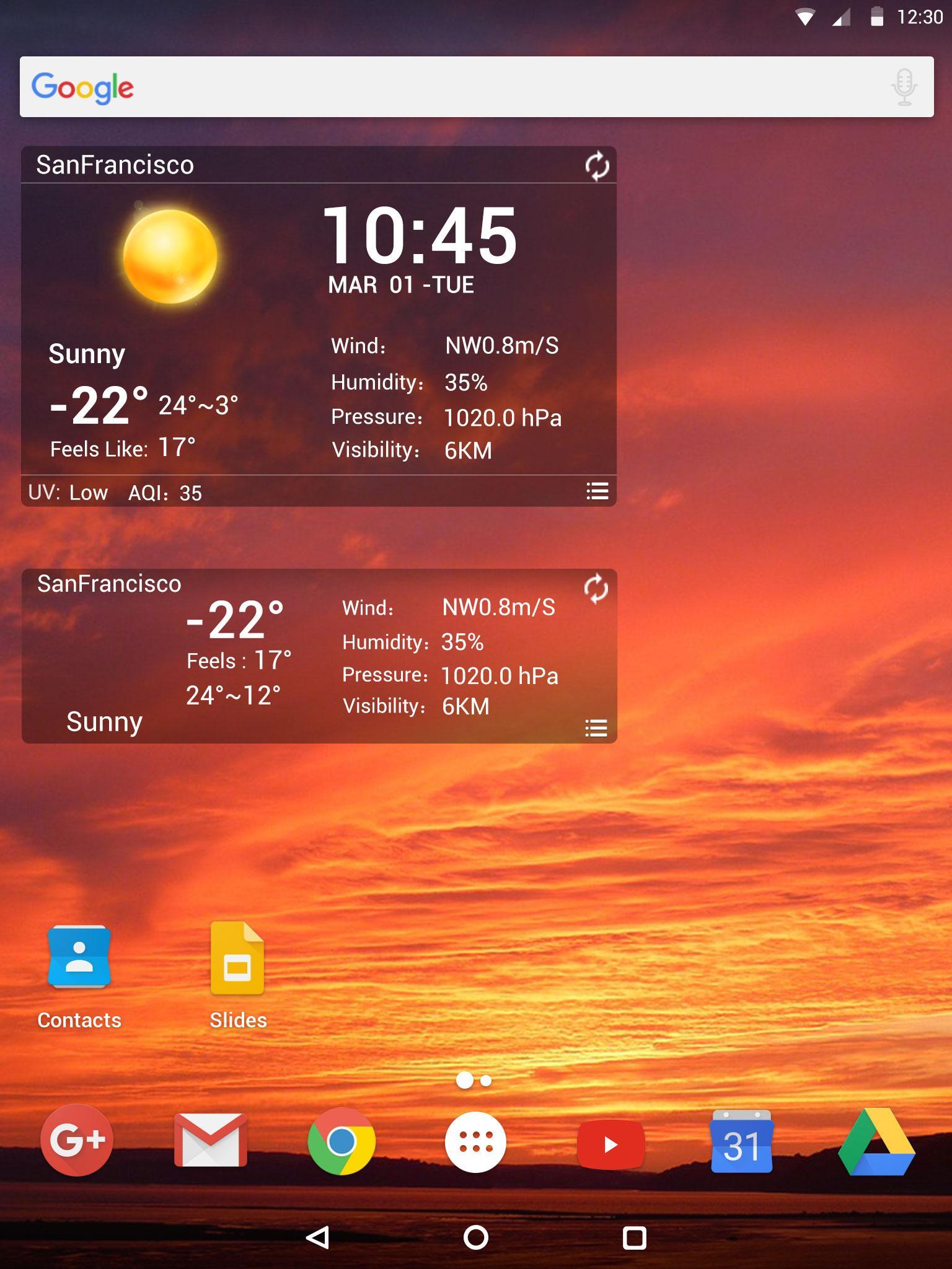Desktop Weather Clock Widget For Android Apk