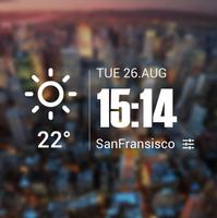 Live weather & Clock Widget capture d'écran 1