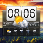 Live digital météo& clock widget icône