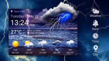 Live digital météo& clock widget capture d'écran 1