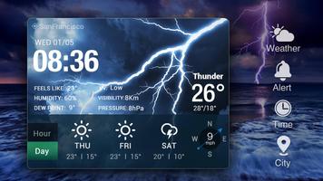 Live digital météo& clock widget capture d'écran 2
