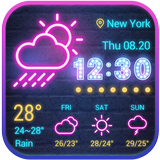 Sense Flip clock weather forecast آئیکن