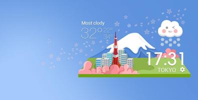 Japanese style weather today Cartaz