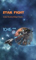 3D Space Fighting Clock Widget Plakat