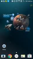3D Space Fighting Clock Widget Screenshot 1