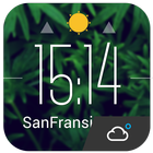 Floating  clock weather today biểu tượng